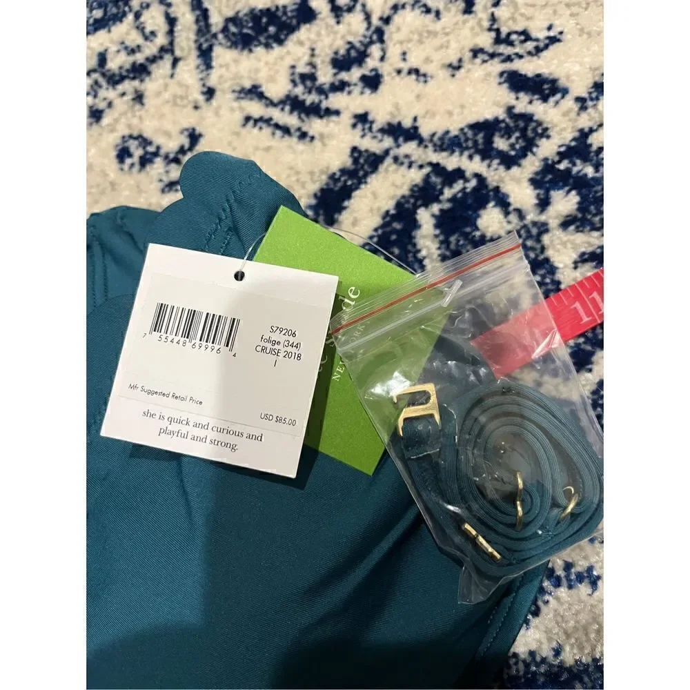 NWT Kate Spade Bikini Top S79206 Color: Folige (344) Cruise 2018